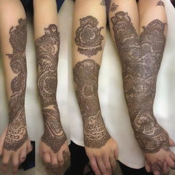 An array of appealing mehendi designs intended for girls, specifically tailored for the occasion of Eid