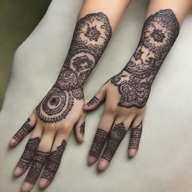 An array of appealing mehendi designs intended for girls, specifically tailored for the occasion of Eid