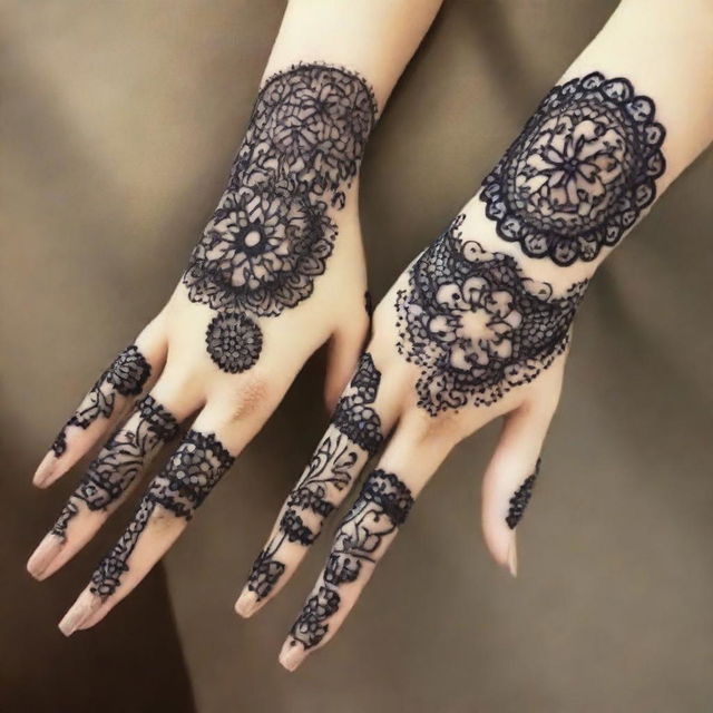 An assortment of Arabic mehendi designs, specifically created for girls to celebrate Eid