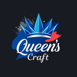 A dynamic and creative logo for a business named 'Queen's Craft', blending modern and royal elements