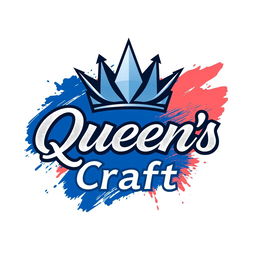A dynamic and creative logo for a business named 'Queen's Craft', blending modern and royal elements
