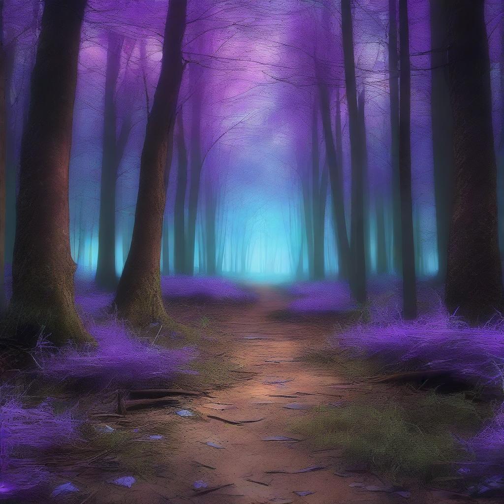 This is a high-quality digital art image depicting a scene of a forest path