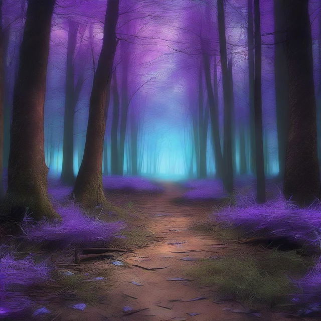 This is a high-quality digital art image depicting a scene of a forest path