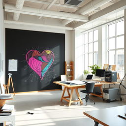 An architect's office interior featuring a clean and modern design