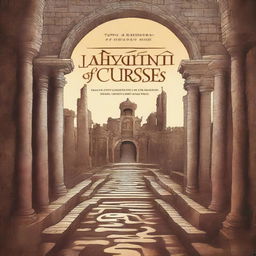 An updated digital art image of the 'Labyrinth of Curses' book cover, now completely devoid of any human figures