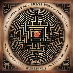 A realistic book cover featuring a detailed and eerie labyrinth