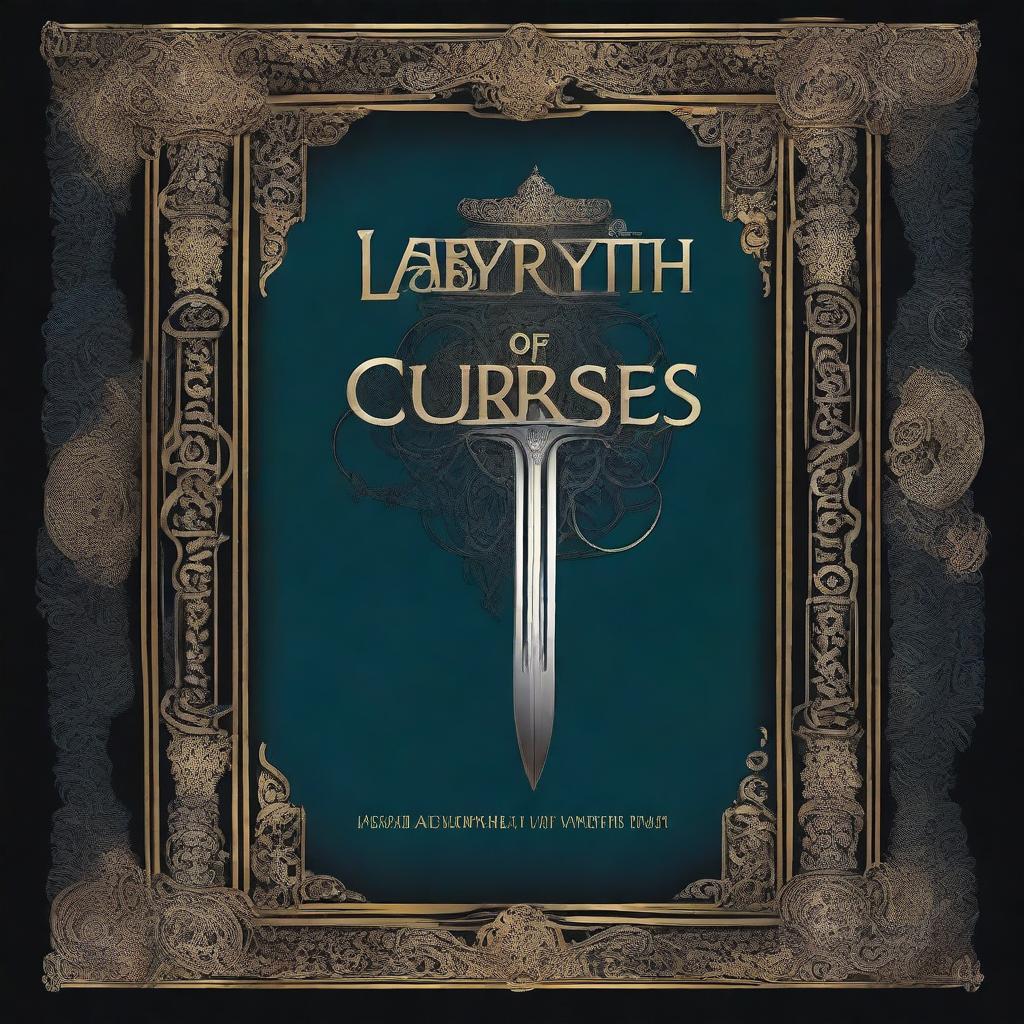 This is a high-resolution digital art image of a book cover, titled 'Labyrinth of Curses'