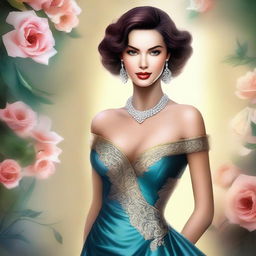 A high-quality digital art image featuring a woman with an alluring charm