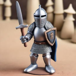 A top-notch image featuring a claymation knight