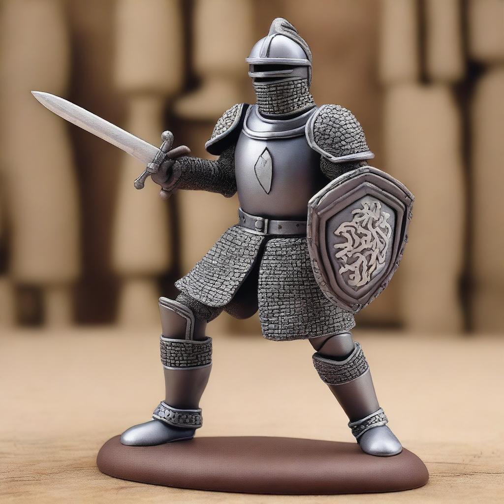 A top-notch image featuring a claymation knight