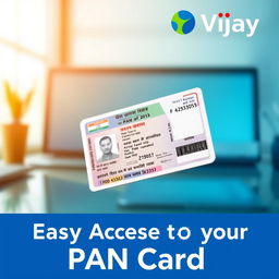 A vibrant and eye-catching advertisement photo featuring a PAN card prominently displayed