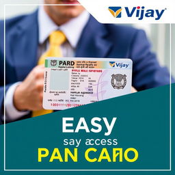 A vibrant and eye-catching advertisement photo featuring a PAN card prominently displayed
