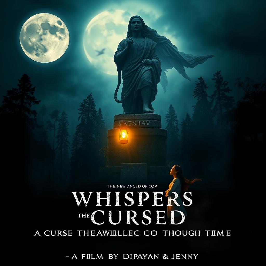 A chilling and atmospheric movie poster for *"Whispers of the Cursed"*