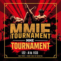 A visually striking poster for a fictional MME (Martial Arts and Mixed Events) tournament