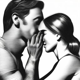 A high-quality digital art image depicts a man with a woman on her knees, his hand firmly around her throat