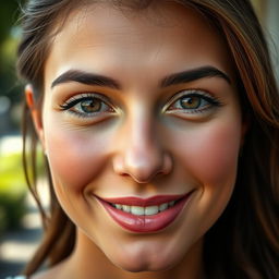 A close-up portrait of a person with a straight, well-defined nose, showcasing their facial features beautifully