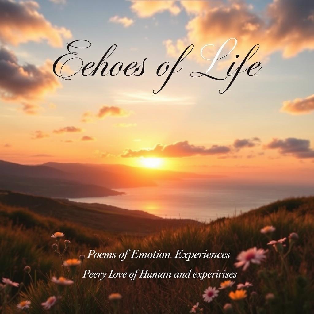 A captivating book cover for the poetry collection "Echoes of Life"