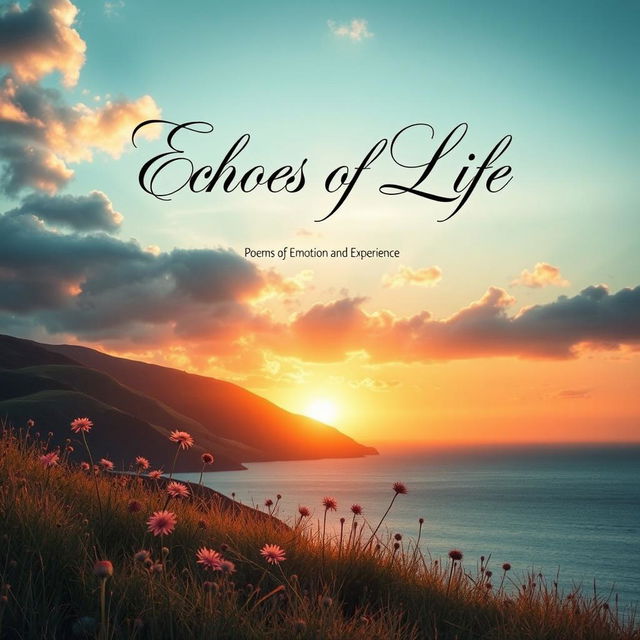 A captivating book cover for the poetry collection "Echoes of Life"