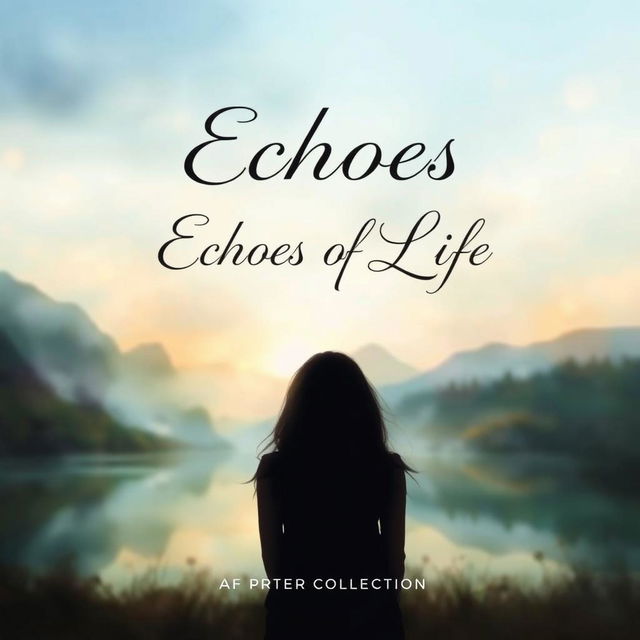 A beautifully designed book cover for a poetry collection titled "Echoes of Life"