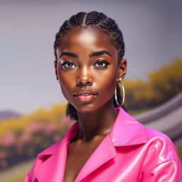 A photorealistic portrait of a person with a clear and clean face, showcasing their features beautifully