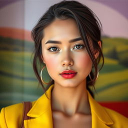 A photorealistic portrait of a person with a clear and clean face, showcasing their features beautifully