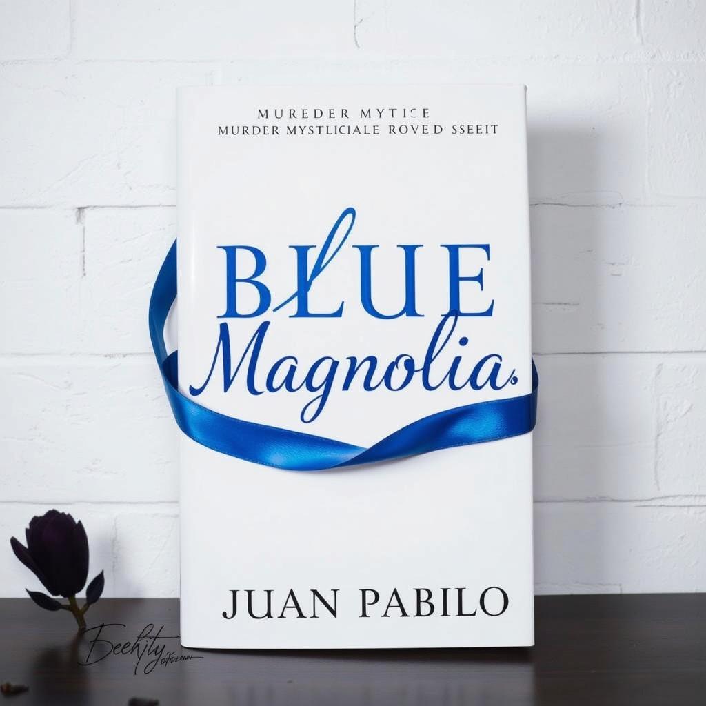 A book cover featuring a title in elegant, flowing cursive font that reads 'Blue Magnolia