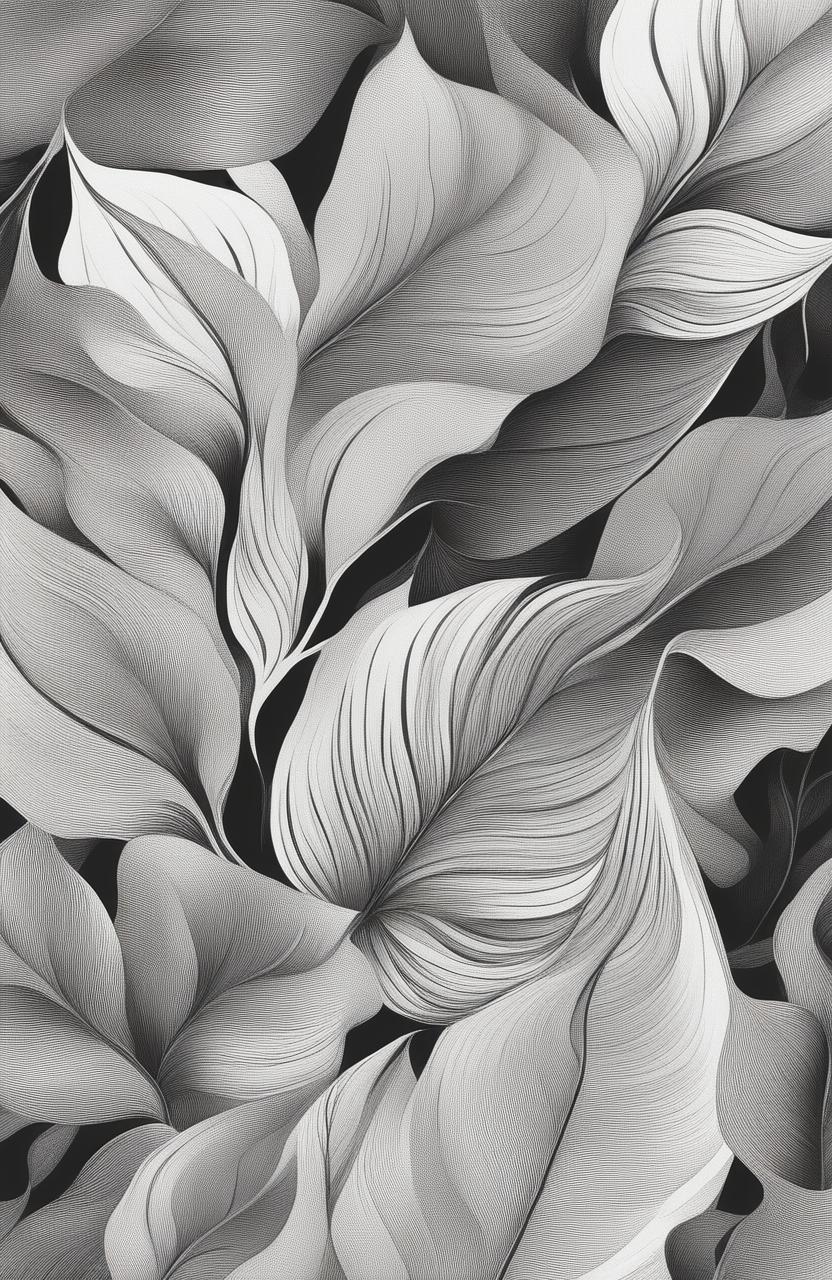 An abstract drawing of leaves in the style of Vincent Van Gogh