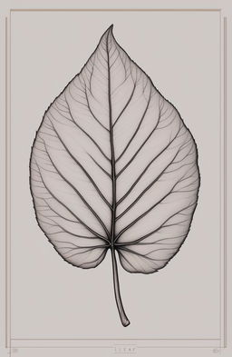 A beautiful leaf drawing on high-quality art paper, inspired by the visual style of Wes Anderson