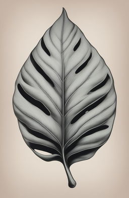 A beautiful leaf drawing on high-quality art paper, inspired by the visual style of Wes Anderson