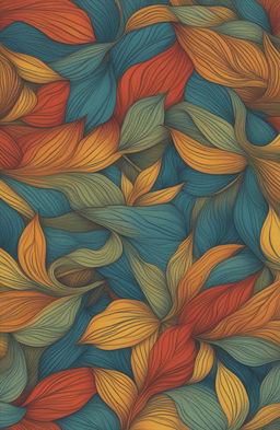 An ultra-vibrant drawing of a leaf pattern on high-quality paper, inspired by the style of Vincent Van Gogh