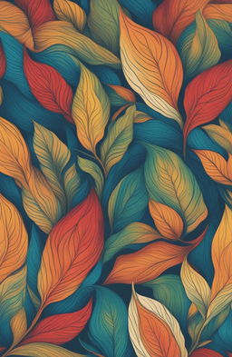 An ultra-vibrant drawing of a leaf pattern on high-quality paper, inspired by the style of Vincent Van Gogh