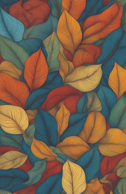 An ultra-vibrant drawing of a leaf pattern on high-quality paper, inspired by the style of Vincent Van Gogh