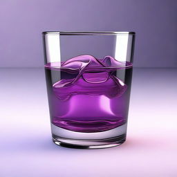 A high-quality, hyper-realistic digital art image featuring a glass of a vibrant purple drink