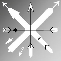 An intricate diagram featuring multiple arrows pointing in different directions