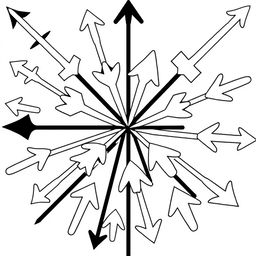 An intricate diagram featuring multiple arrows pointing in different directions