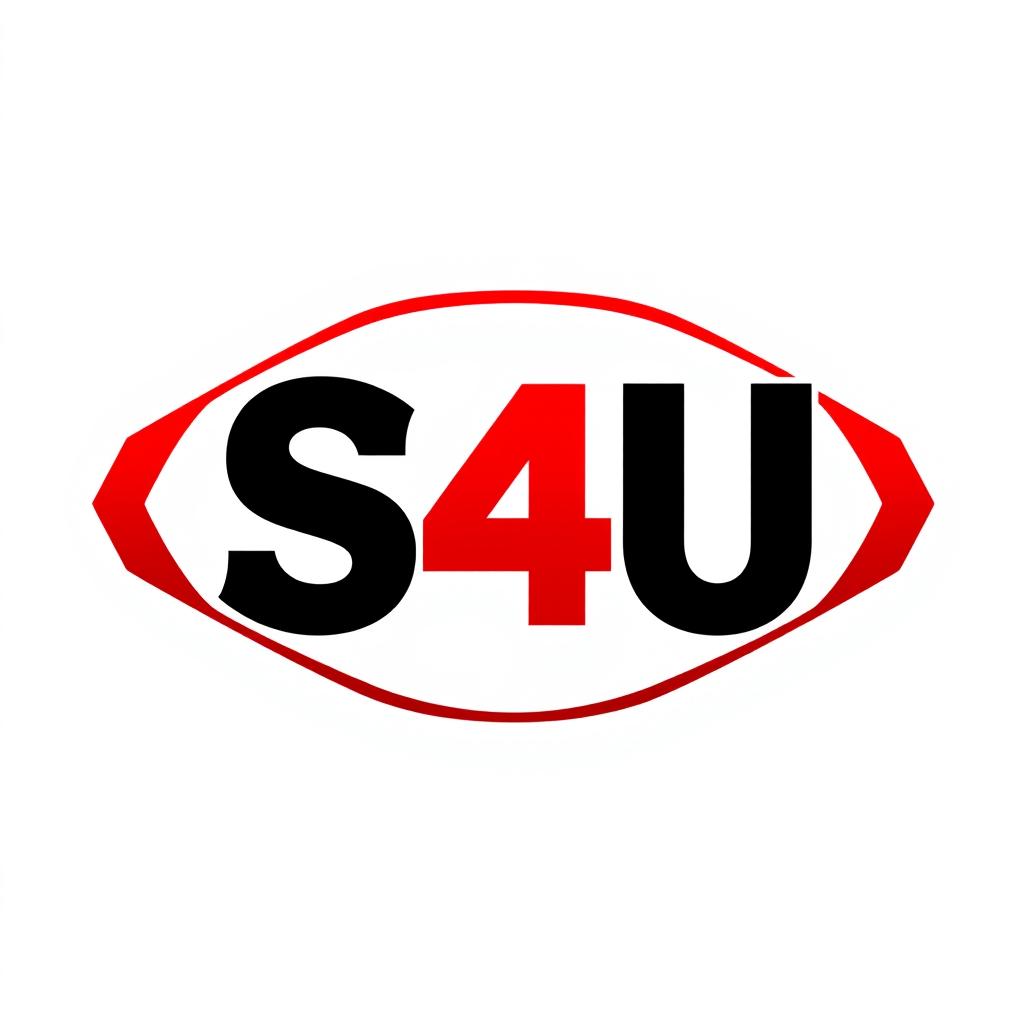 A sleek and professional design of the S4U logo, featuring a modern font and symmetrical layout
