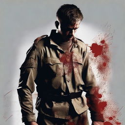 A high-quality digital art image depicts a wounded soldier