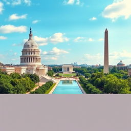 A highly realistic panoramic view of Washington D