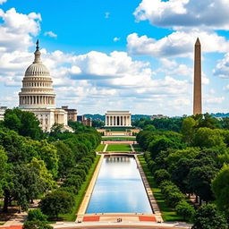 A highly realistic panoramic view of Washington D