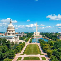 A highly realistic panoramic view of Washington D