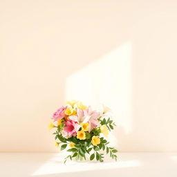 A minimalistic and elegant design featuring a plain, soft pastel background