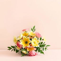 A minimalistic and elegant design featuring a plain, soft pastel background