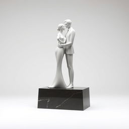 A highly minimalist and uniquely abstract representation of a statue featuring a simple yet distinctive woman and man, symbolizing the ultimate form of love