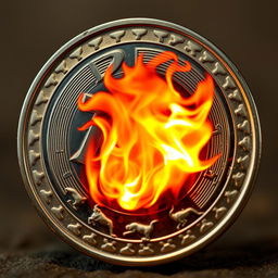 A mesmerizing depiction of a coin, its surface gleaming with intricate details like engravings and a metallic sheen