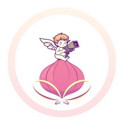 A circular logo specifically designed for the animation industry featuring a unique design