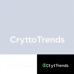 A modern and minimalist logo design for 'CryptoTrends', combining a technological and dynamic feel with professionalism and creative elements