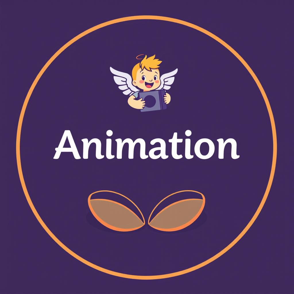 A circular logo designed for the animation industry featuring two curved lines at the bottom that resemble an onion