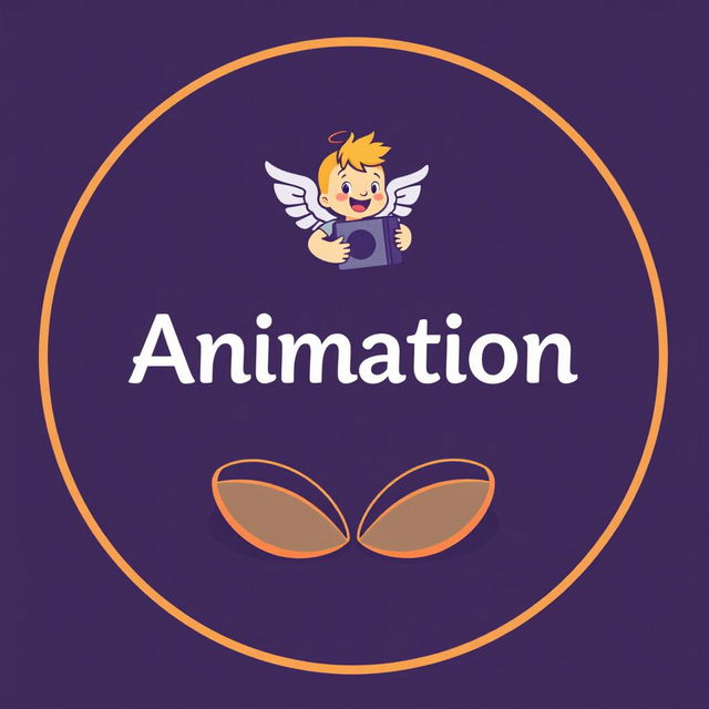 A circular logo designed for the animation industry featuring two curved lines at the bottom that resemble an onion
