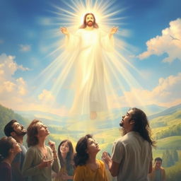 A mystical representation of God observing humanity