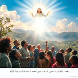 A mystical representation of God observing humanity